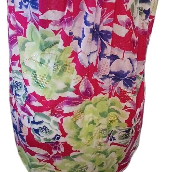 Free People Lighweight Pink Multi Floral Sequin Tank Top Y2K Size‎ S - Picture 7 of 13